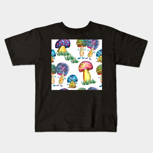 a small mushroom family Kids T-Shirt by SimoneMonschein